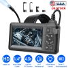 1080P Endoscope Camera with 8 LED Light 8mm Borescope Inspection Camera 4.3” Colorful Screen IP67 Waterproof 16.4FT Semi-Rigid Cord Handheld Snake Cam