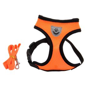 Fashionable High-end Multi-color Dog Harness (Option: Orange-XL)