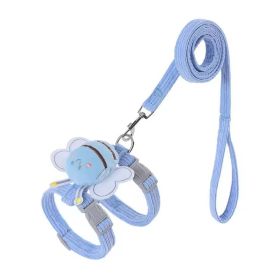 Kitten Harness Vest With Wing Decoration, Strap Set For Cats And Small Dogs, Adjustable Pet Cat Harness Accessories (Option: Blue-M)