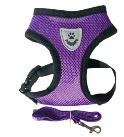 Fashionable High-end Multi-color Dog Harness (Option: Purple-XL)
