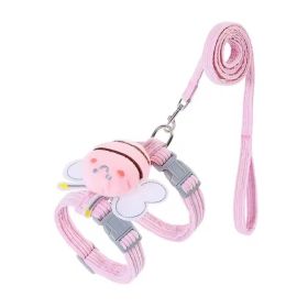 Kitten Harness Vest With Wing Decoration, Strap Set For Cats And Small Dogs, Adjustable Pet Cat Harness Accessories (Option: Pink-M)