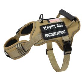 Tactical Service Dog Harness With Handle, No-Pull Adjustable Reflective Pet Vest Harness For Easy Walking And Training (Option: Linen-S)