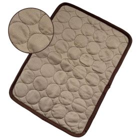 Pet Dog Cat Ice Silk Cold Nest Pad For Cooling In Summer (Option: Brown-150x100cm)