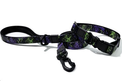 UV Printing Camouflage Embossed Pet Leash Set Is A Perfect Combination Of Style And Functionality Specially Designed For Pets' Outdoor Activities. Eve (Option: Purple-25mm)
