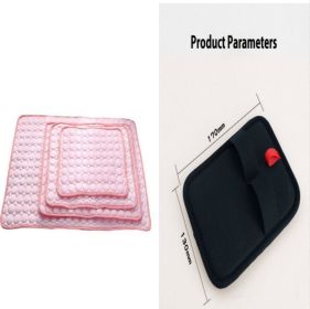 Pet Dog Cat Ice Silk Cold Nest Pad For Cooling In Summer (Option: Pink set-150x100cm)